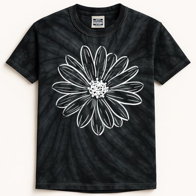 Spring Daisy Floral Kids Tie-Dye T-Shirt