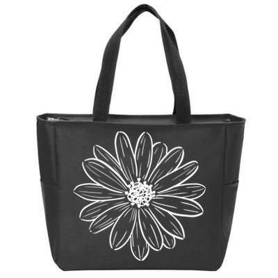 Spring Daisy Floral Zip Tote Bag