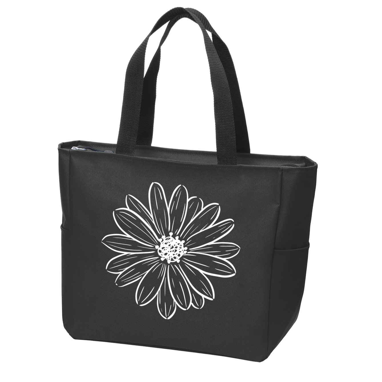 Spring Daisy Floral Zip Tote Bag