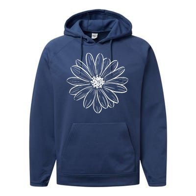 Spring Daisy Floral Performance Fleece Hoodie