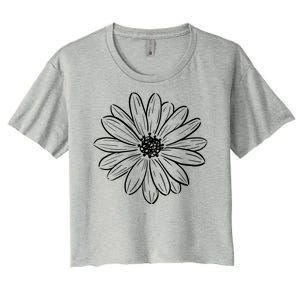 Spring Daisy Floral Women's Crop Top Tee