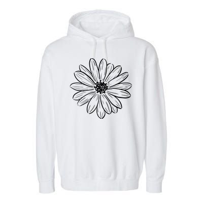 Spring Daisy Floral Garment-Dyed Fleece Hoodie