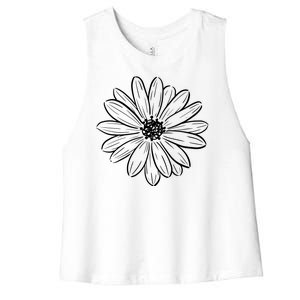 Spring Daisy Floral Women's Racerback Cropped Tank