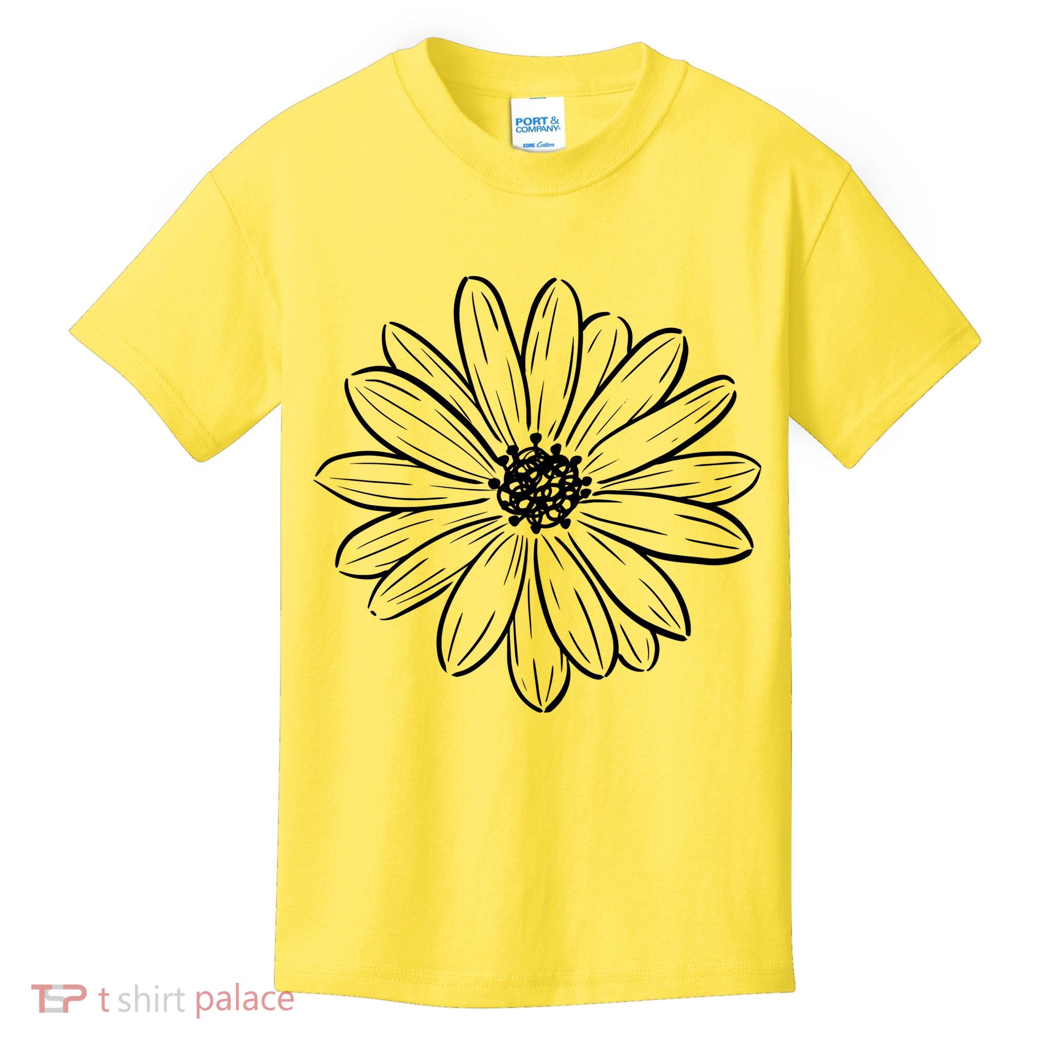 Spring Daisy Floral Kids T-Shirt