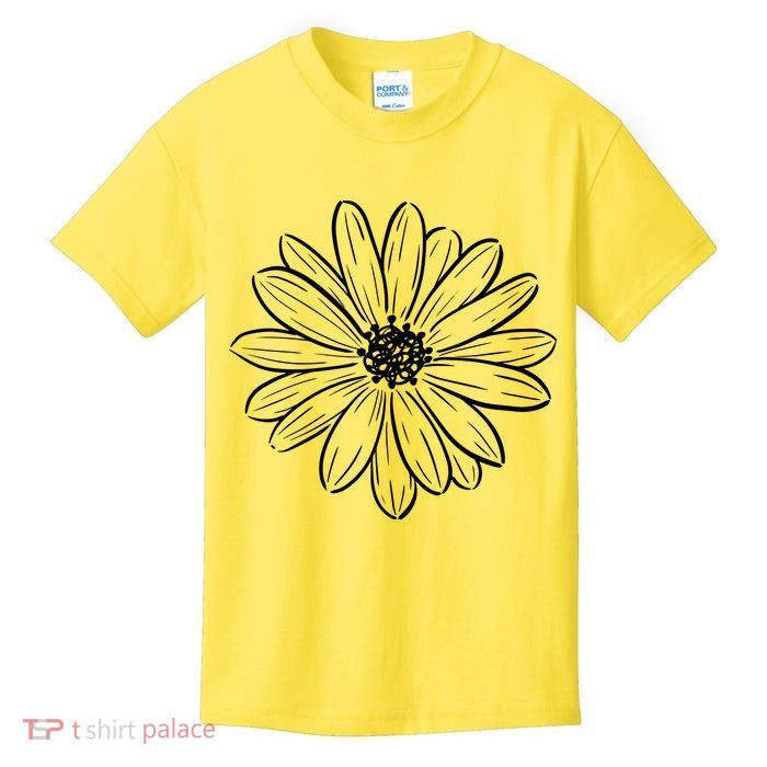 Spring Daisy Floral Kids T-Shirt