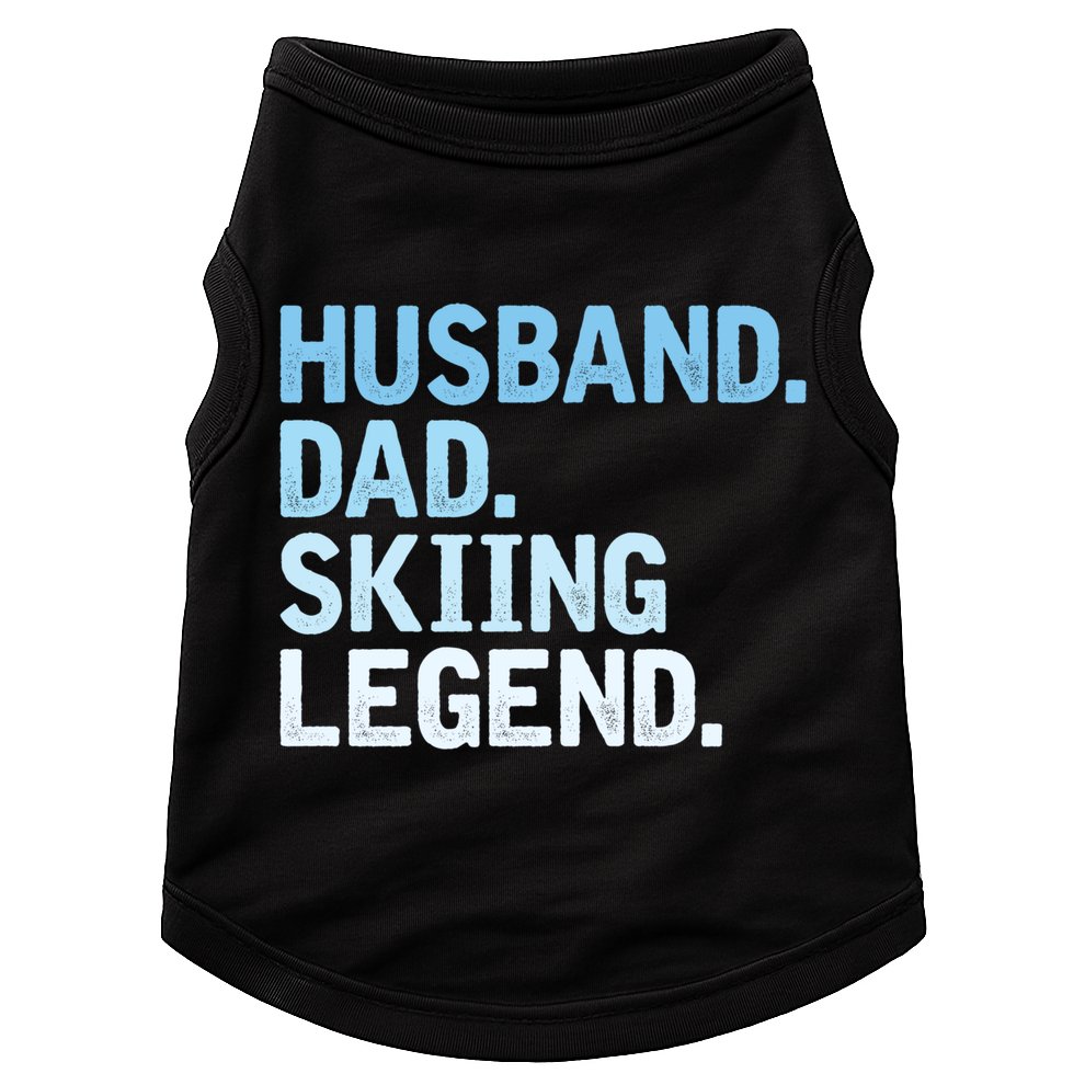 Skiing Dad Funny Husband Dad Skiing Legend Fathers Day Gift Doggie Tank