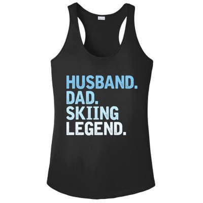 Skiing Dad Funny Husband Dad Skiing Legend Fathers Day Gift Ladies PosiCharge Competitor Racerback Tank