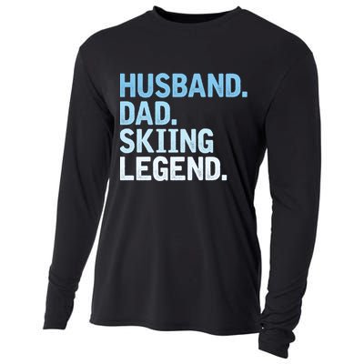 Skiing Dad Funny Husband Dad Skiing Legend Fathers Day Gift Cooling Performance Long Sleeve Crew