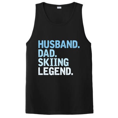 Skiing Dad Funny Husband Dad Skiing Legend Fathers Day Gift PosiCharge Competitor Tank