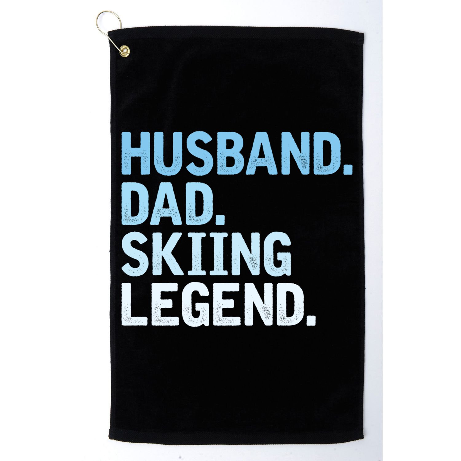 Skiing Dad Funny Husband Dad Skiing Legend Fathers Day Gift Golf Towel