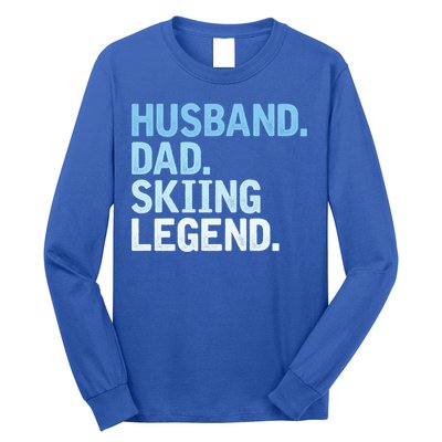Skiing Dad Funny Husband Dad Skiing Legend Fathers Day Gift Long Sleeve Shirt