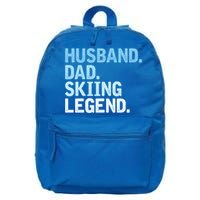 Skiing Dad Funny Husband Dad Skiing Legend Fathers Day Gift 16 in Basic Backpack