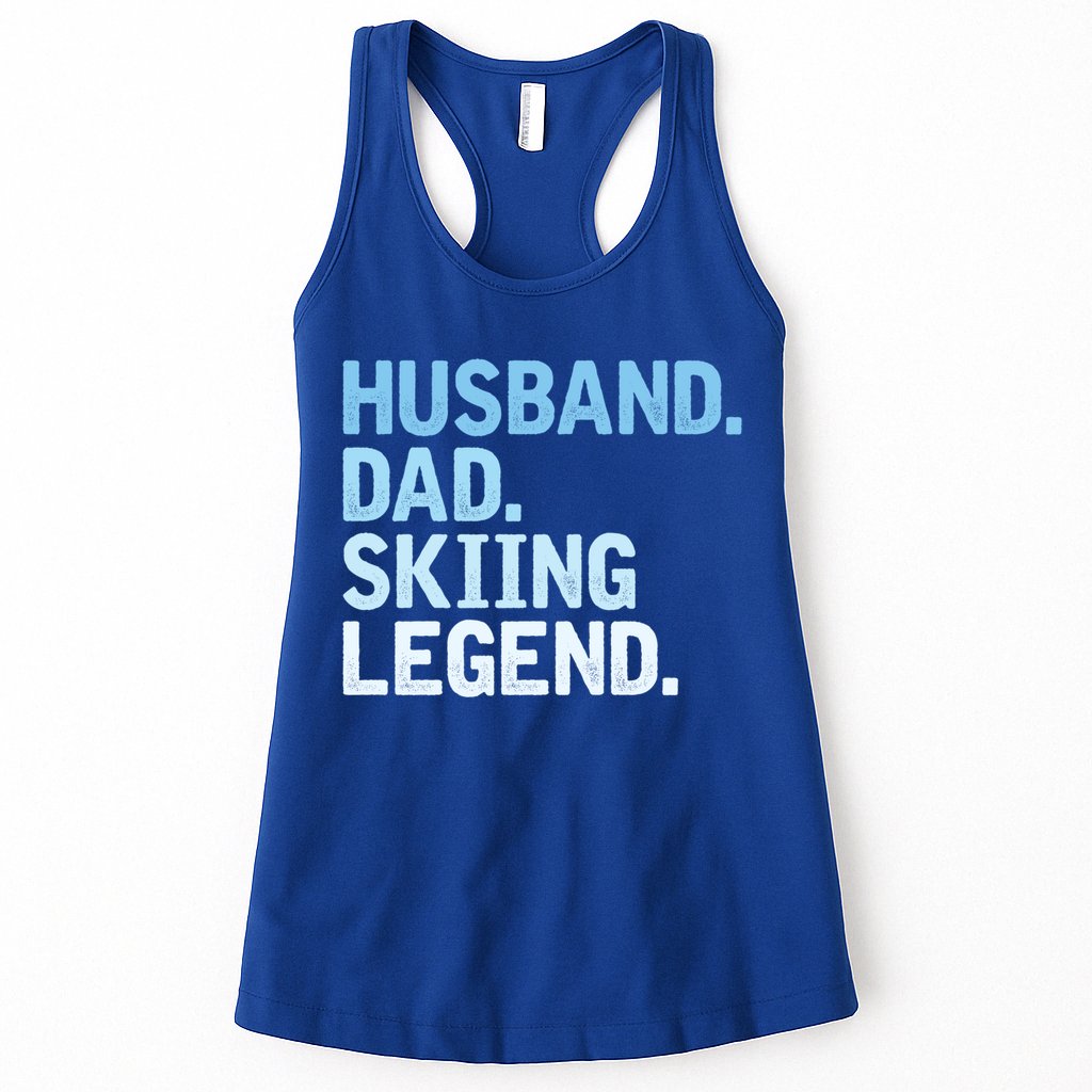 Skiing Dad Funny Husband Dad Skiing Legend Fathers Day Gift Womens Tank Top