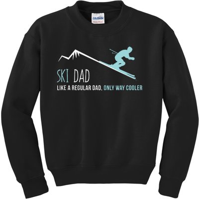 Ski Dad Funny Cute Winter Skiing Gift Kids Sweatshirt