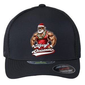 Santa Deadlift Fitness Christmas Funny Gym Christmas Cute Gift Flexfit Unipanel Trucker Cap