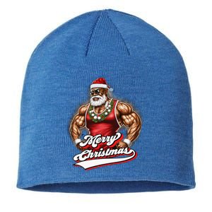 Santa Deadlift Fitness Christmas Funny Gym Christmas Cute Gift Sustainable Beanie