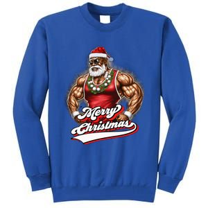 Santa Deadlift Fitness Christmas Funny Gym Christmas Cute Gift Tall Sweatshirt