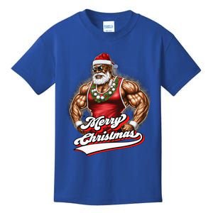 Santa Deadlift Fitness Christmas Funny Gym Christmas Cute Gift Kids T-Shirt