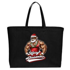 Santa Deadlift Fitness Christmas Funny Gym Christmas Cute Gift Cotton Canvas Jumbo Tote