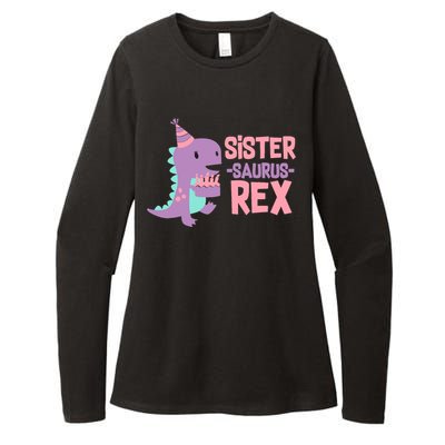 Sister Dinosaur Family Matching Dino Birthday Girl Party Womens CVC Long Sleeve Shirt