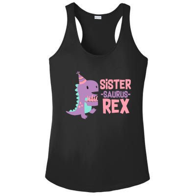 Sister Dinosaur Family Matching Dino Birthday Girl Party Ladies PosiCharge Competitor Racerback Tank