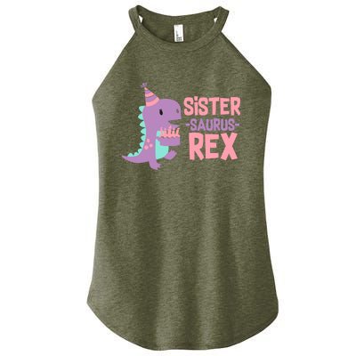 Sister Dinosaur Family Matching Dino Birthday Girl Party Women's Perfect Tri Rocker Tank