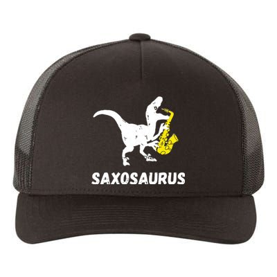 Sax Dinosaur Funny Saxophone Dino Saxophonist TRex Yupoong Adult 5-Panel Trucker Hat