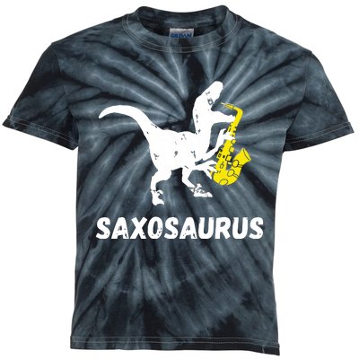 Sax Dinosaur Funny Saxophone Dino Saxophonist TRex Kids Tie-Dye T-Shirt