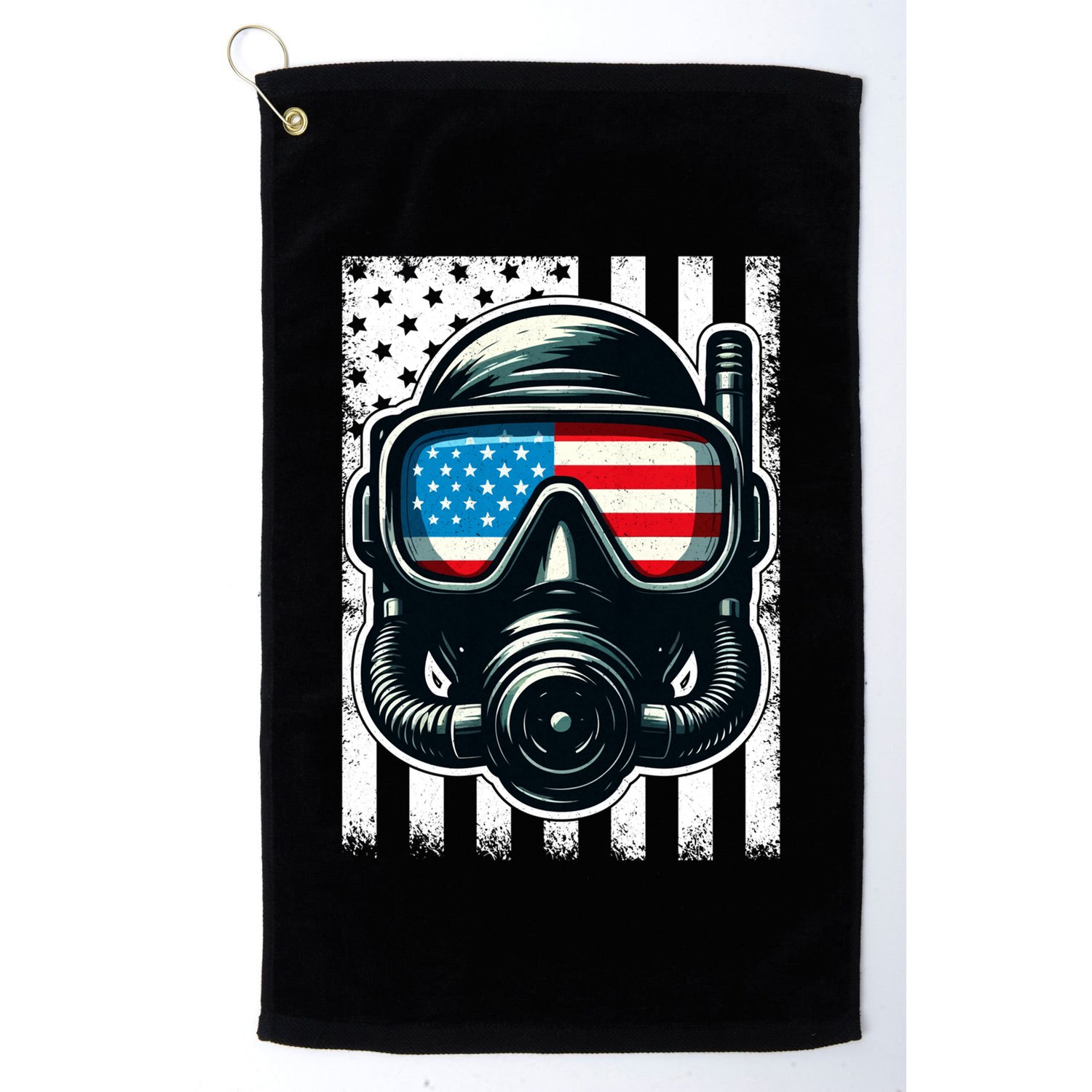 Scuba Diving Flag Patriotic Usa 4th Of July Vintage Cool Gift Golf Towel