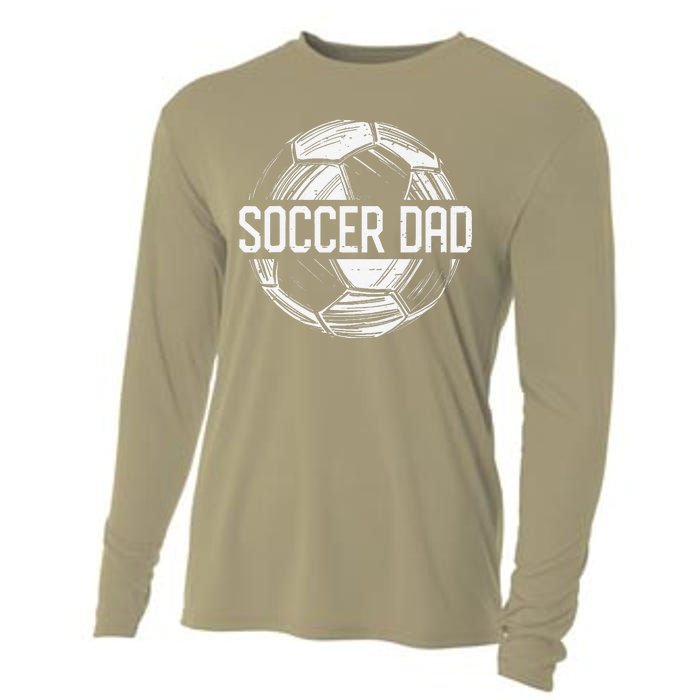 Soccer Dad Funny Soccer Lover Dad Papa Fathers Day Gift Cooling Performance Long Sleeve Crew