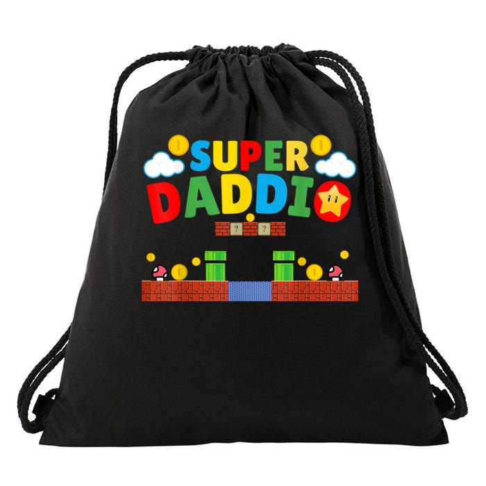 Super Dad Father's Day Gamer Daddy Super Daddio Drawstring Bag