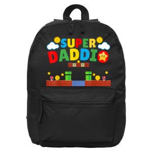 Super Dad Father's Day Gamer Daddy Super Daddio 16 in Basic Backpack