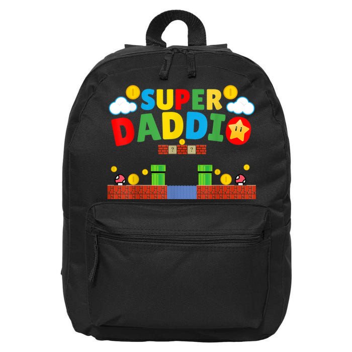 Super Dad Father's Day Gamer Daddy Super Daddio 16 in Basic Backpack