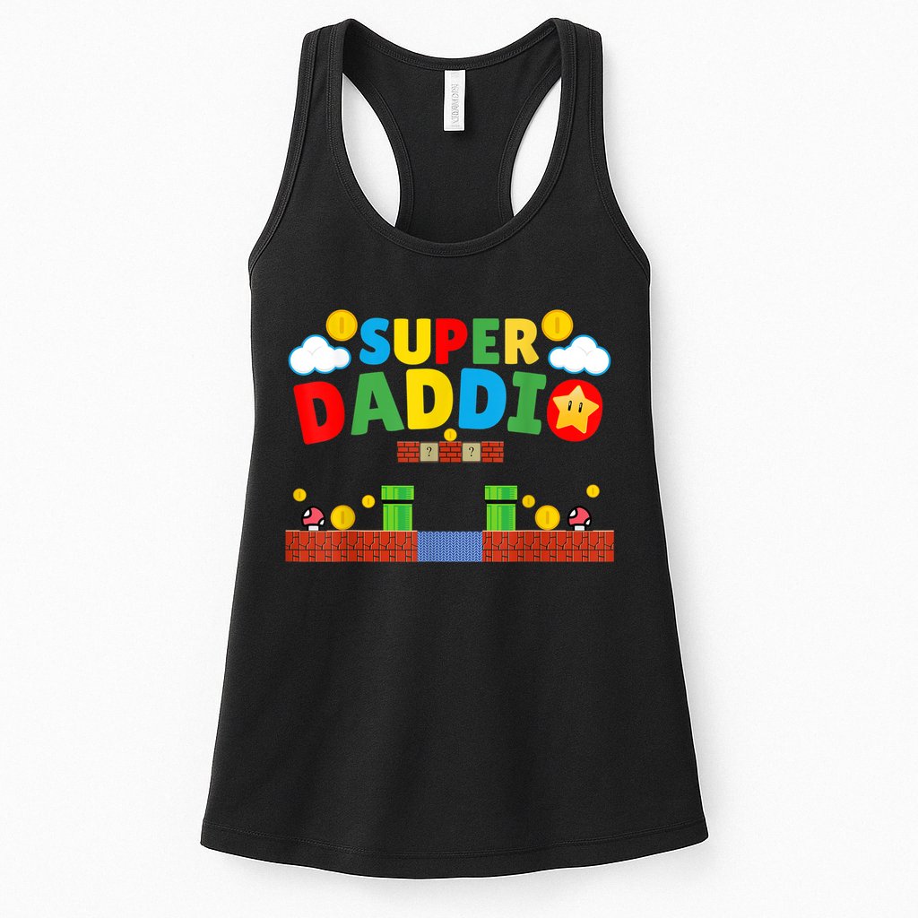 Super Dad Father's Day Gamer Daddy Super Daddio Womens Tank Top