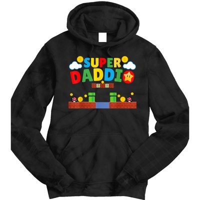 Super Dad Father's Day Gamer Daddy Super Daddio Tie Dye Hoodie