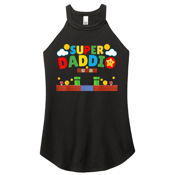 Super Dad Father's Day Gamer Daddy Super Daddio Women's Perfect Tri Rocker Tank