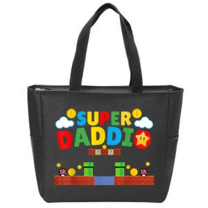 Super Dad Father's Day Gamer Daddy Super Daddio Zip Tote Bag