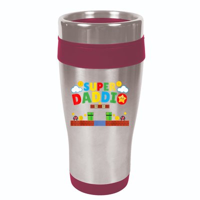 Super Dad Father's Day Gamer Daddy Super Daddio 16oz Travel Tumbler