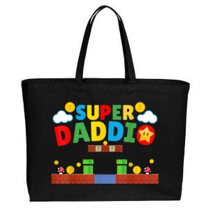 Super Dad Father's Day Gamer Daddy Super Daddio Cotton Canvas Jumbo Tote