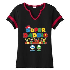 Super Daddio Father's Day Gamer Daddy Ladies Halftime Notch Neck Tee