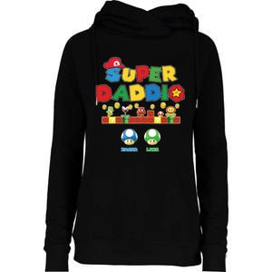 Super Daddio Father's Day Gamer Daddy Womens Funnel Neck Pullover Hood