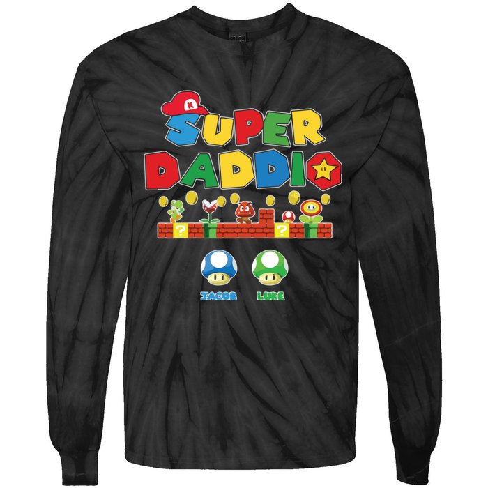 Super Daddio Father's Day Gamer Daddy Tie-Dye Long Sleeve Shirt