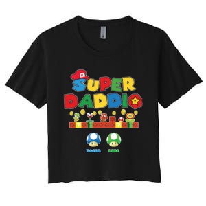 Super Daddio Father's Day Gamer Daddy Women's Crop Top Tee