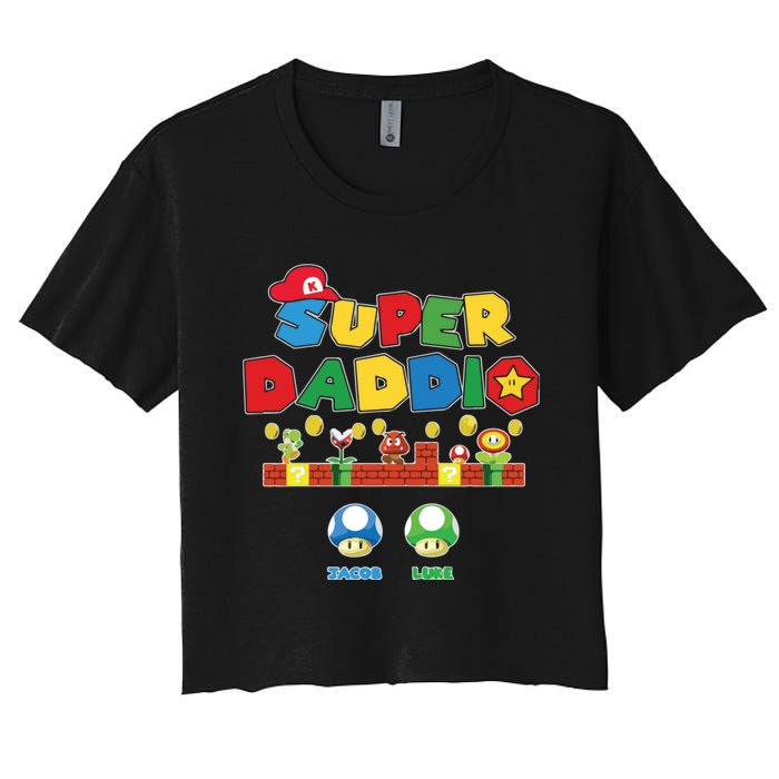 Super Daddio Father's Day Gamer Daddy Women's Crop Top Tee