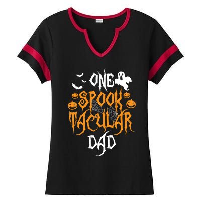 Spooktacular Dad Father Matching Family Halloween Gift Ladies Halftime Notch Neck Tee