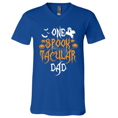 Spooktacular Dad Father Matching Family Halloween Gift V-Neck T-Shirt