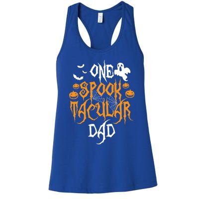 Spooktacular Dad Father Matching Family Halloween Gift Women's Racerback Tank