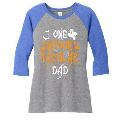 Spooktacular Dad Father Matching Family Halloween Gift Women's Tri-Blend 3/4-Sleeve Raglan Shirt