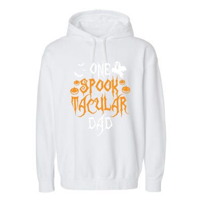 Spooktacular Dad Father Matching Family Halloween Gift Garment-Dyed Fleece Hoodie