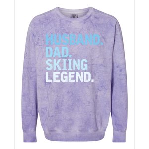 Skiing Dad Funny Husband Dad Skiing Legend Fathers Day Gift Colorblast Crewneck Sweatshirt